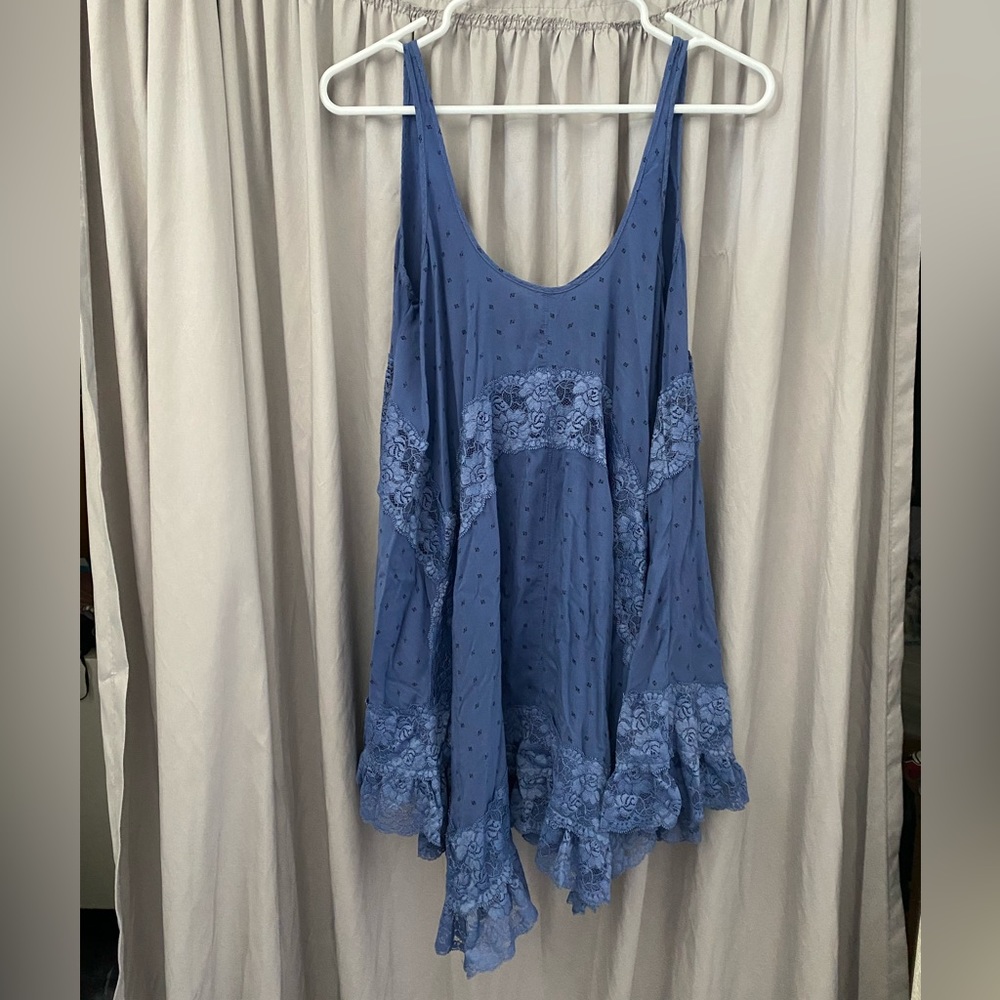 Intimately Free People Trapeze Dress Free Blue Lace Tank Dress Slip Dress - Picture 2 of 3